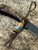 "Bootlegger" Jack Daniel's Whiskey Barrel & Shredded Money Resin Knife Nub on Leather Cordage with Copper & Tiger's Eye Accents