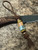 "Bootlegger" Jack Daniel's Whiskey Barrel & Shredded Money Resin Knife Nub on Leather Cordage with Copper & Tiger's Eye Accents