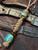 Handmade Dragon Skin Tru-Stone Bead Knife Lanyard with Tiger's Eye and Copper Accents on Desert Camo 550 Cord