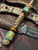 Handmade Dragon Skin Tru-Stone Bead Knife Lanyard with Tiger's Eye and Copper Accents on Desert Camo 550 Cord