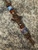 Multi Colored Marble Resin Bead Handcrafted Leather Knife Lanyard with Copper & Deep Brown Spacers