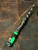 Coffin Collection Snakewood & Green Glow Bead Lanyard on Glow In The Dark Cord with Brass Spindle Bead and Jade Green Accents