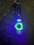 Glow In The Dark Paracord Lanyard with Black Metal Skull, White Turquoise Spacers, Green Glow/Buckeye Burl Infinity Bead
