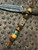 Leather & Tan Camo Mini Cord Corba Wrap Lanyard with Arizona Jade Tru-Stone and Koa Wood Handmade Beads Accented by Tiger's Eye and Brass