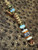 Brass Tiger Two Tone Lanyard with Opalite and Handmade Ironwood, Elk Antler, Koa and Mother of Pearl Resin Bead