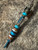 Perched Brass Owl on Skull Bead Two-Tone Knife Lanyard with Koa, Elk Antler, Ironwood, and Turquoise Tru-Stone Bead