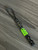 Black Metal Samurai Warrior Knife Lanyard on Black Paracord with Neon Cobra Wrap and Onyx Spacers & Metal Column Spacer