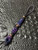 Glow In The Dark Spindle and Infinity Resin Bead Knife Lanyard on Black/Purple Paracord Accented by Purple Cobra Wrap, Amethyst, and Copper Spacers