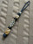 Hand Sculpted Coyote G10 Tactical Series Knife Lanyard on Black 550 Cord with Cobra Mini Cord Wrap, Onyx, and Brass Spacers