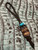 Channeled 6-Layer Wood Bead Shorty with Removable Copper & Turquoise Accent Beads on Leather Cordage