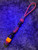 Two-Tone Hunter Orange & Coyote Tan Paracord Knife Lanyard with Orange Glow Resin & Buckeye Burl Wood Bead Accented by Brass & Tiger's Eye