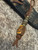 Highly Figured Bocote Wood Bead Leather Knife Lanyard with Brass & Tiger's Eye Accents
