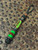 Black 550 Cord Knife Lanyard with Dyed Gray Curly Maple, Green Griptec, and Amboyna Burl Split Bead Accented by Copper, Hematite, and Two Tone Mini Cord Cobra Wrap
