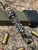Coyote Tan 550 Cord Knife Lanyard with Handmade Acrylic Camo Beads, Brass Accents, and Woodland Camo Cobra Wrap