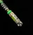 Black & White Glow In The Dark Paracord Knife Lanyard with Green Anodized Spiral Spacer and Handmade Gray Maple, Green Glow Resin, and Black/White Swirl Resin Puzzle Bead Accented by Brass & Jade Green