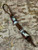 Leather Knife Lanyard with Twisted Koa & Mother of Pearl Resin Handmade Beads Accented by Opalite and Hammered Copper