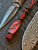 Custom Black/Red Diamond Paracord Knife Lanyard with Black Skull and Hand Sculpted Black/Red Layered G10 Bead Accented by Red Jasper