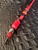 "Snake Charmer" Knife Lanyard with 9 Layer Red/Black Web Tru-Stone, Black G10, and Red G10 Split Bead Accented by Black Snakehead Bead, Red Jasper, and Heat Shrink Tips