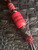 "Snake Charmer" Knife Lanyard with 9 Layer Red/Black Web Tru-Stone, Black G10, and Red G10 Split Bead Accented by Black Snakehead Bead, Red Jasper, and Heat Shrink Tips