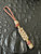 Copper Mini Cord Knife Lanyard with Brass Accents and Tan Camo Cobra Wrap