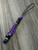 Black Mini Cord Knife Lanyard with Two-Faced Metal Skull, Purple Mini Cord Wrap, Black Faceted Bead and Multi-Color Spacer Accents