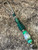 Green Brass Spindle Bead Knife Lanyard with Green Double Wrap, Brass, Jade Green Spacers, and Dragon Skin Tru-Stone & Elk Antler Split Bead