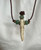 Polished Elk Antler Cross Pendant with Leather Cord and Beads