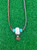 Polished Elk Antler Pendant with Turquoise and Brass Accent Beads on Dark Brown Lace Leather Polished Elk Antler Pendant with Turquoise and Brass Accent Beads on Dark Brown Lace Leather