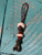 Small Forest Camo Paracord Knife Lanyard with Contoured Elk Cap Bead, Brass and Red Carnelian Accents, and Polished Elk Spacer Bead