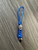 Small Royal Blue Paracord Knife Lanyard with Silver Skull Bead and Accent Tips
