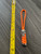 Orange Paracord Small Pocket Knife Lanyard with Silver Skull Bead and Accent Tips