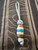 Teak Wood, Black Web Turquoise Tru-Stone, and Elk Antler Split Bead