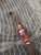 DIY Knife Lanyard Kit - Brown Leather Cordage with Brass Spacers, Red Jasper, and Maple Burl/Red with Gold Web Tru-Stone Split Bead
