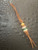 Leather Shorty Knife Nub with Amboyna Burl, Elk Antler, and Arizona Jade Tru-Stone Split Bead Accented by Yellow Jade and Brass Leather Shorty Knife Nub with Amboyna Burl, Elk Antler, and Arizona Jade Tru-Stone Split Bead Accented by Yellow Jade and Brass
