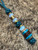 Teak Wood, Turquoise Tru-Stone, and Ironwood Split Bead Knife Lanyard with Polished Brass and Opalite Accents