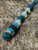 Teak Wood, Turquoise Tru-Stone, and Ironwood Split Bead Knife Lanyard with Polished Brass and Opalite Accents