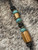 Deep Green Braided Leather Knife Lanyard with Lignum Vitae Wood Beads and Green Aventurine Accents