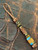 Brass Reaper Knife Lanyard with Multi Color Resin and Oak Split Bead