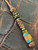 Brass Reaper Knife Lanyard with Multi Color Resin and Oak Split Bead