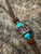 Turquoise, Brass, and Gnarly Bark Deer Antler Leather Wristlet Lanyard for Hatchet or Open Tang Bowie
