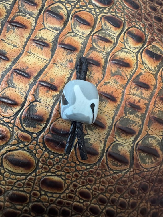 Black, white, and Gray Camo Acrylic Knife Lanyard EDC Bead