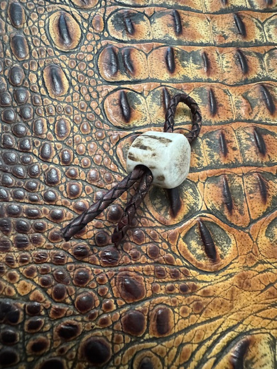 Handmade Crosscut Elk Antler Knife Lanyard Bead