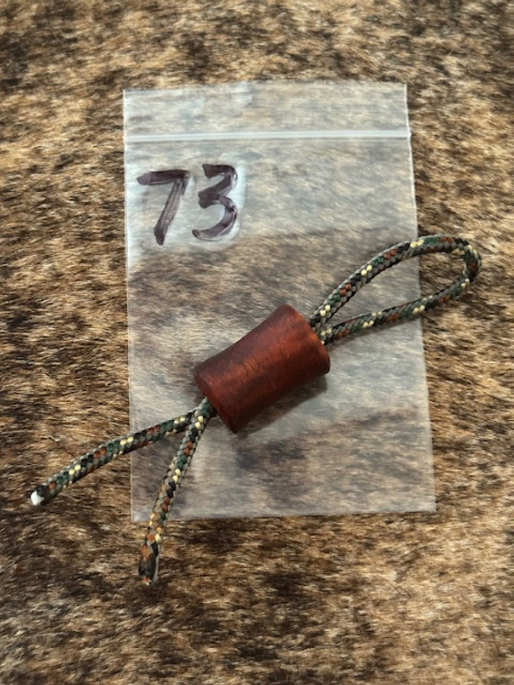 Handmade Large Hole Deep Red Koa Wood EDC Spindle Shaped Knife Lanyard Bead