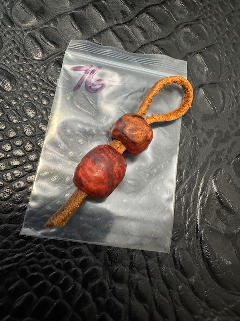 2 Pack of Handmade Red Burl Wood Beads