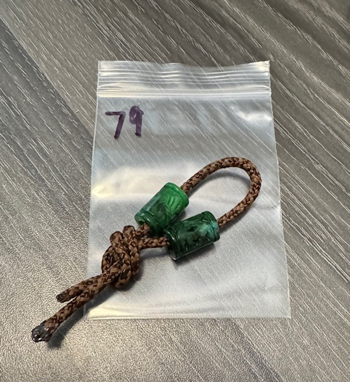 2 Pack of Green Jade Small Hole EDC Lanyard Beads for Single Strands