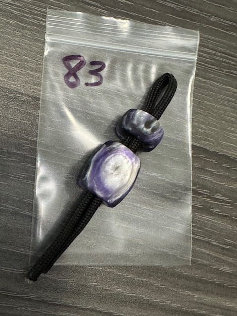 2 Pack of Handmade Purple Mystic Swirl Acrylic Large Hole EDC Beads