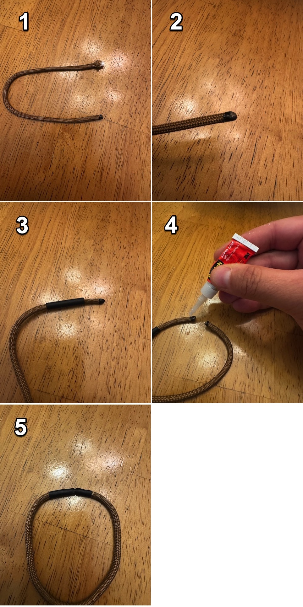 small heat shrink tubing for connecting paracord