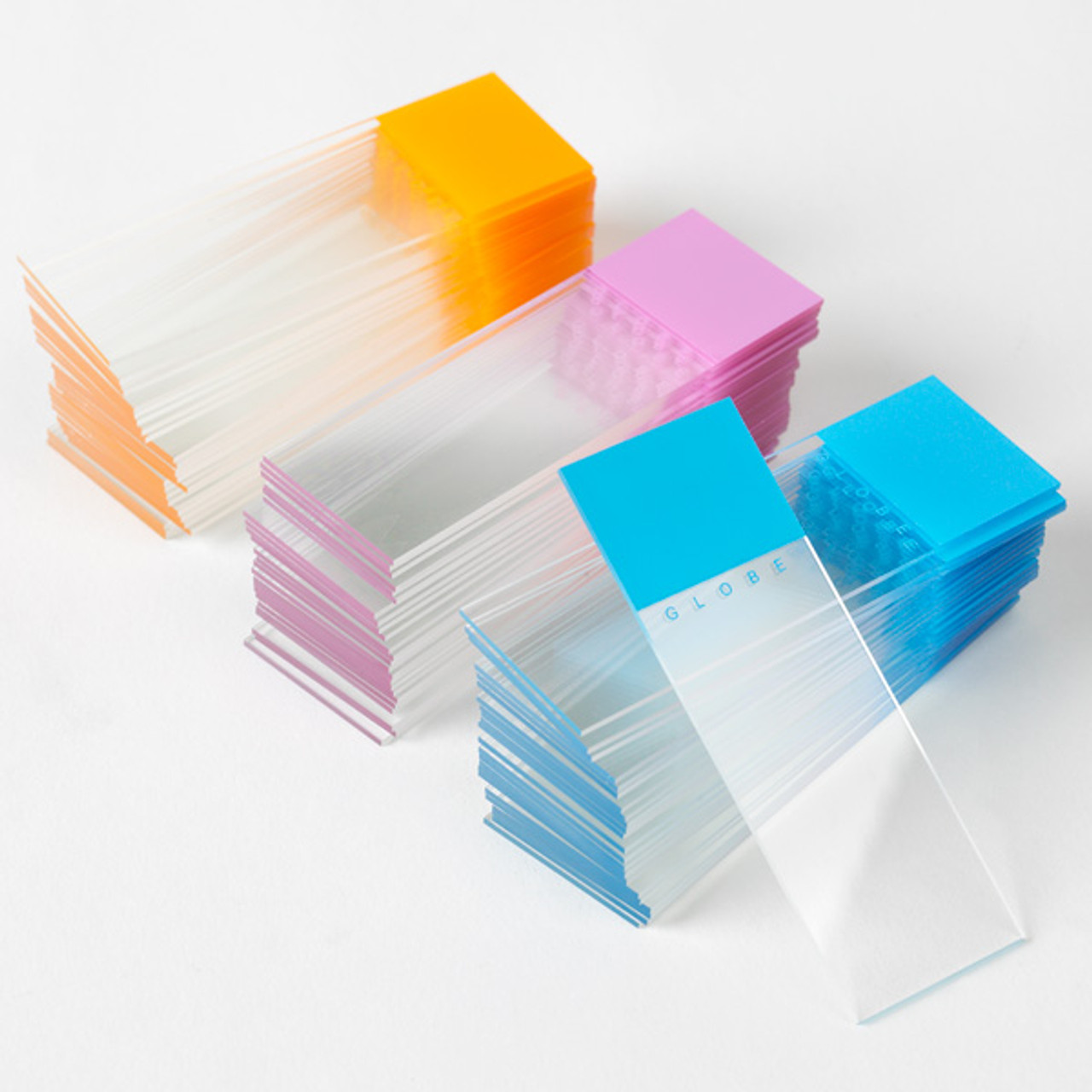 Globe Scientific Diamond White Glass Microscope Slides - Color Coded