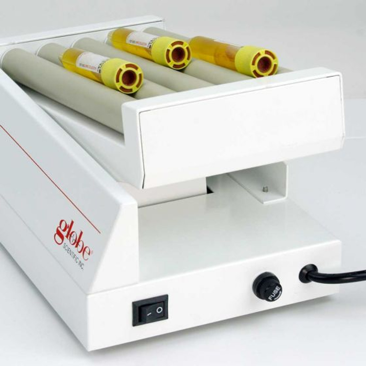 Side View of a Globe Scientific Rocker Roller.