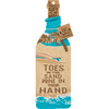 Toes In The Sand Wine In Your Hand Bottle Sock

A creative alternative to a traditional gift bag, this washable and reusable knit bottle sock features a "Toes In The Sand Wine In Your Hand" sentiment with beach designs. Hangtag doubles as a gift tag.

Dress up your wine bottle, with this cute wine sock!  Perfect for gift giving and wine lovers alike.
 
Dimensions:3.50" x 11.25", Fits 750mL to 1.5L bottles
Material:Cotton, Nylon, Spandex
Product Text:TOES IN THE SAND WINE IN YOUR HAND